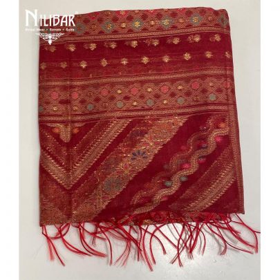 Mehroon Pashmina Silk Unstitched Suit 