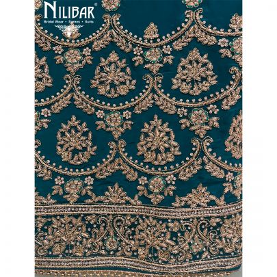 Teal Crepe and Chinon Unstitched Suit