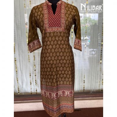 Olive Green Muslin Cotton Kurta