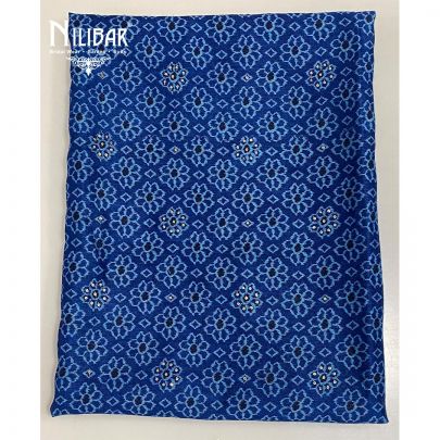 Sea Blue Pashmina Silk Printed Unstitched Suit