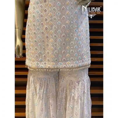 Pearl White Georgette Garara Suit