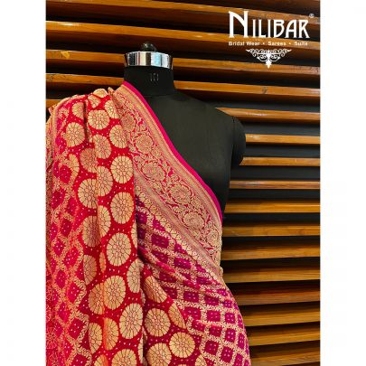 Magenta Pink Georgette Bandhani Print Dupatta