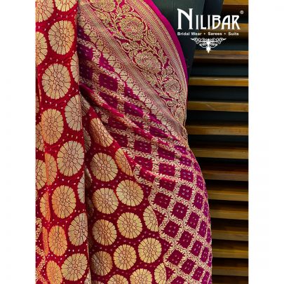 Magenta Pink Georgette Bandhani Print Dupatta