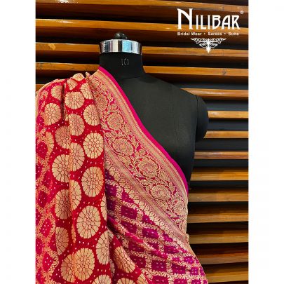 Magenta Pink Georgette Bandhani Print Dupatta