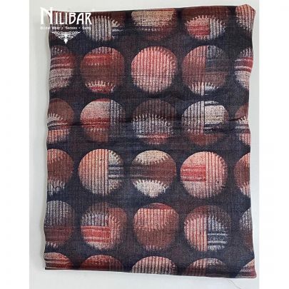 Brown, Black and Maroon Matka Silk Printed Unstitched Suit