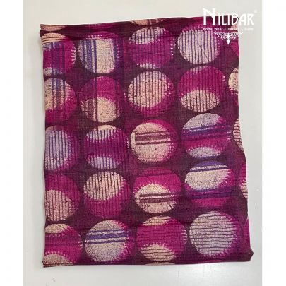Pink Matka Silk Printed Unstitched Suit