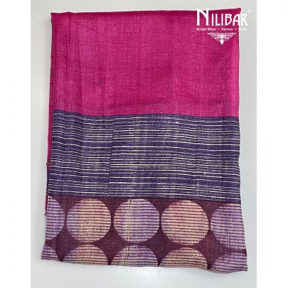 Pink Matka Silk Printed Unstitched Suit