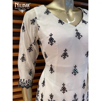 Black and White Georgette Garara Suit