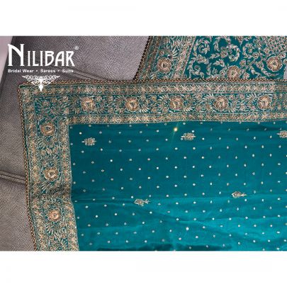 Turquoise Crepe  Unstitched Suit