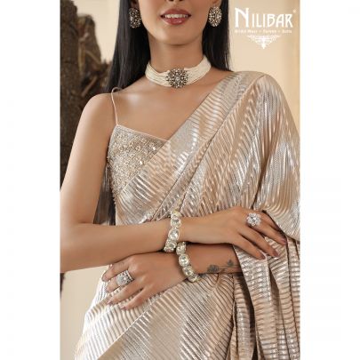Ivory Lycra Saree