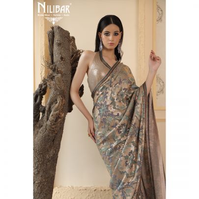 Beige Georgette Saree
