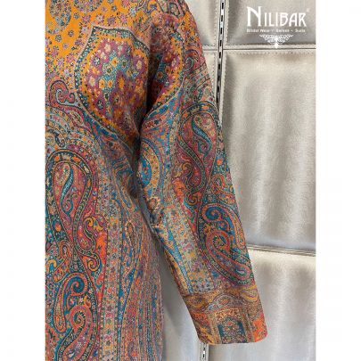 Yellow and Multicolor Pashmina Coat
