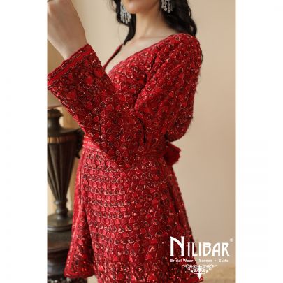 Red Net Garara Suit