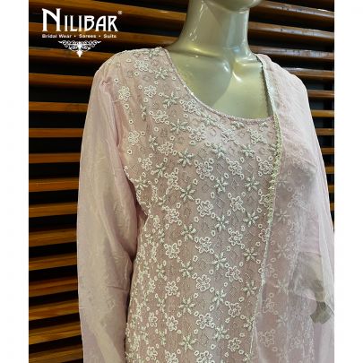 Lavender Chinon and Chiffon Palazzo Suit Set