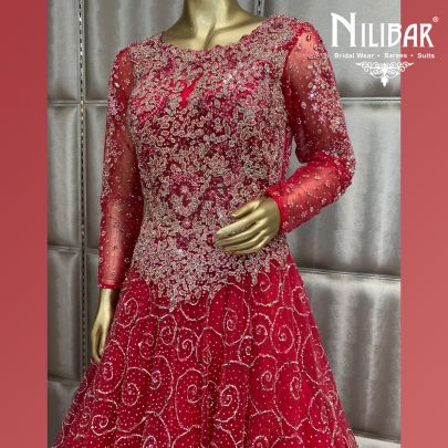 Magenta Net Gown