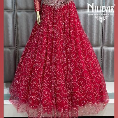 Magenta Net Gown