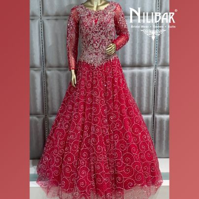Magenta Net Gown