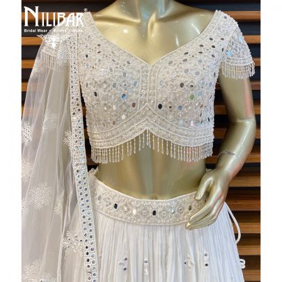 Pure White Georgette Lehenga