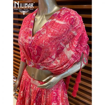 Punch Pink Crepe lehenga