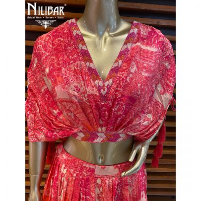 Punch Pink Crepe lehenga