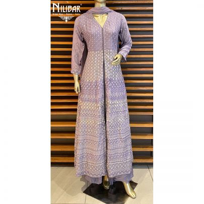 Light Purple Georgette Anarkali Suit