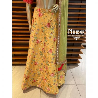 Hot Pink and Yellow Crepe lehenga