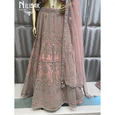 Flamingo Pink Net Lehenga
