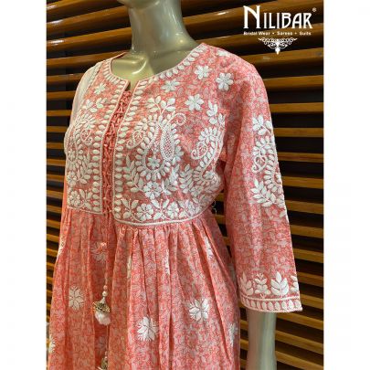 Peach Cotton Pant Suit