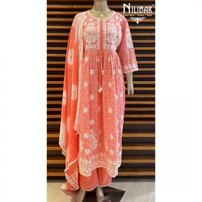 Peach Cotton Pant Suit