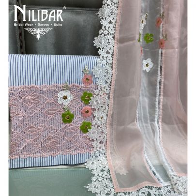 Pastel Blue Pakistani Unstitched Suit