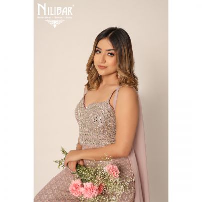 Mauve Georgette Palazzo Set