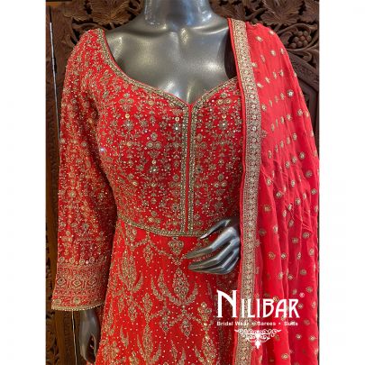 Orange Red Georgette Anarkali