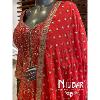 Orange Red Georgette Anarkali