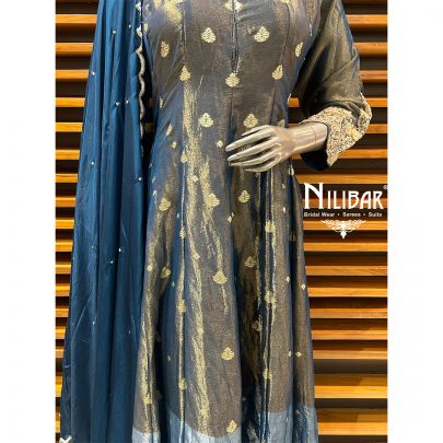 Blue Tissue Anarkali Suit