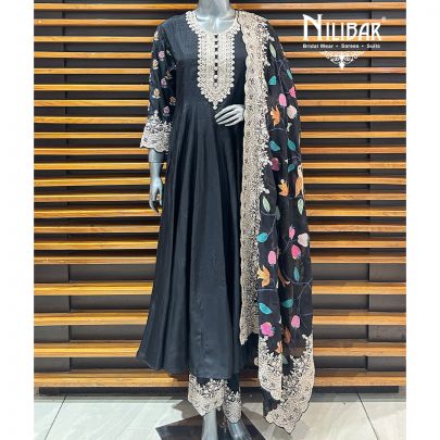Black Silk Anarkali Suit