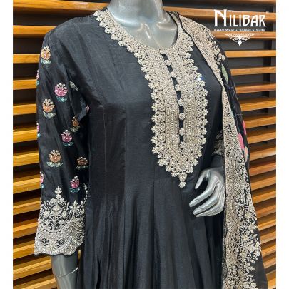 Black Silk Anarkali Suit