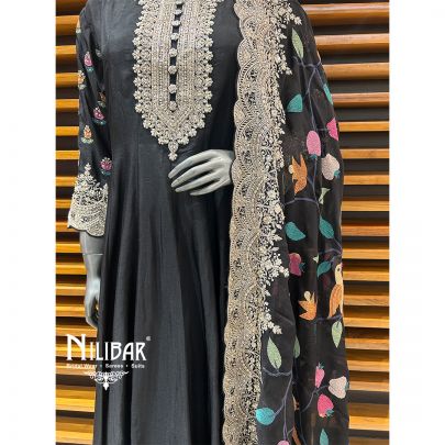 Black Silk Anarkali Suit