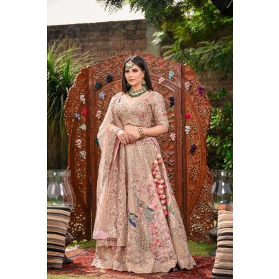 Lemonade Pink Raw Silk Lehenga