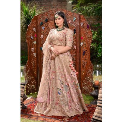 Lemonade Pink Raw Silk Lehenga