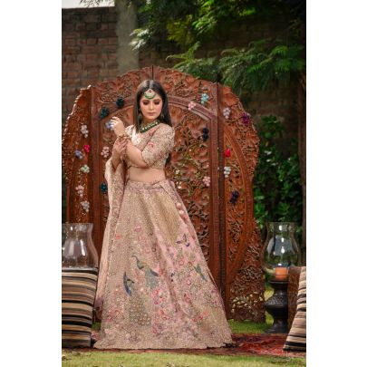 Lemonade Pink Raw Silk Lehenga