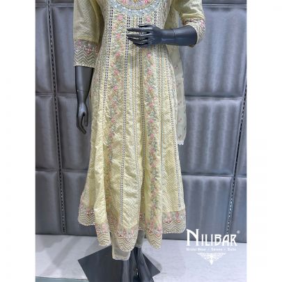 Light Yellow Cotton Readymade Suit