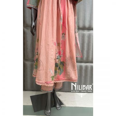 Light Peach Cotton Readymade Suit