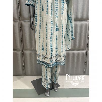 White Cotton Readymade Suit