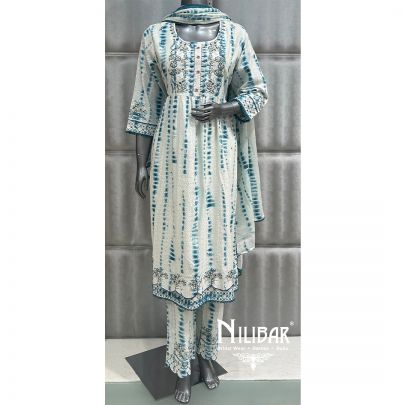 White Cotton Readymade Suit