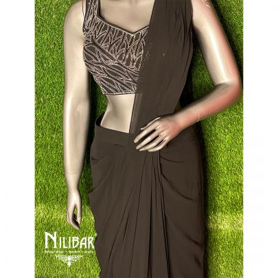 Black Georgette Drape Saree