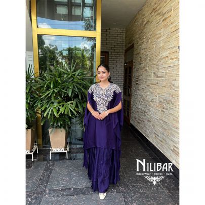 Kritika Kanu in Our Purple Satin Drape Set