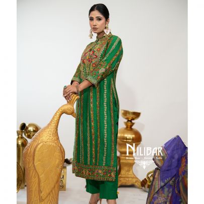 Green Silk Pant Suit