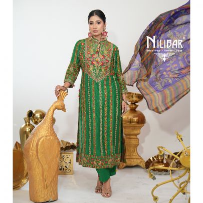 Green Silk Pant Suit