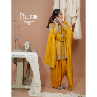 Mustard Yellow Silk Short Anarkali With Salwar Suit