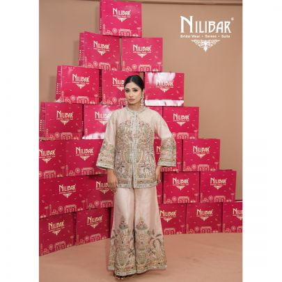 Pastel Pink Lamé Tissue Indo-Western Set